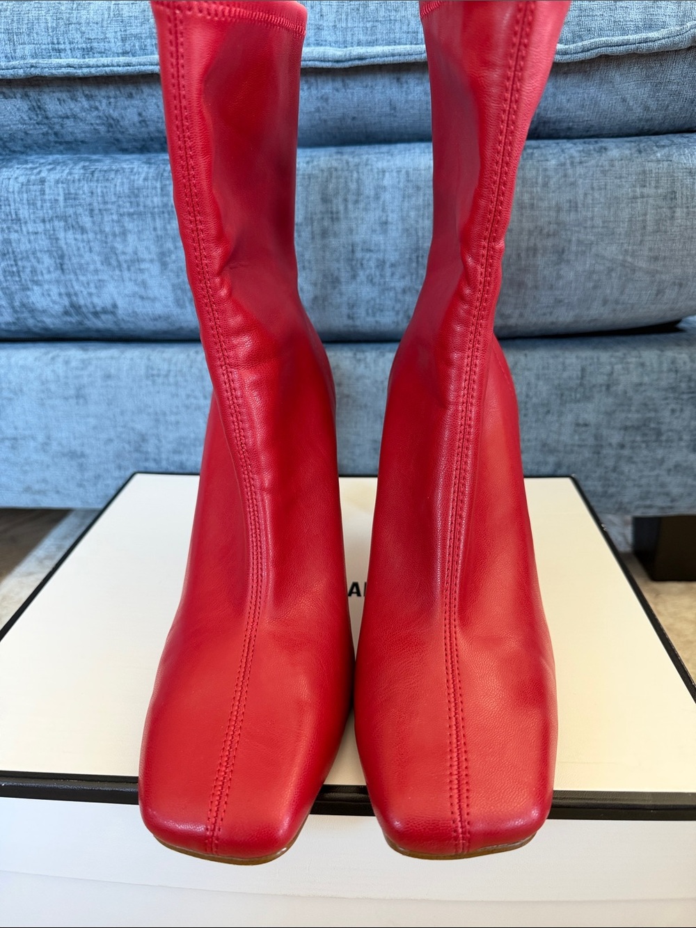 Steve Madden Khelan Red Leather Ankle Boots Size 11 - Picture 6 of 8
